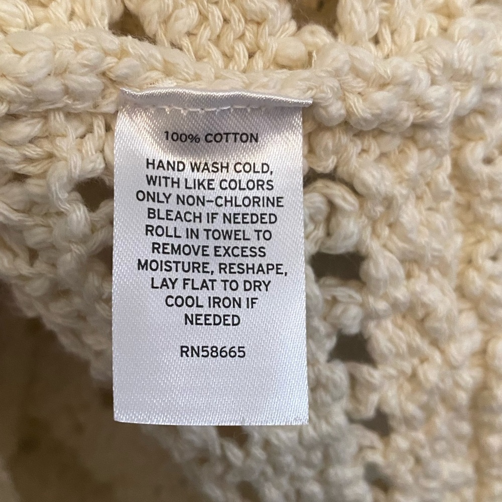 Treasure & Bond Crochet Cream Crop Sweater - Picture 5 of 8